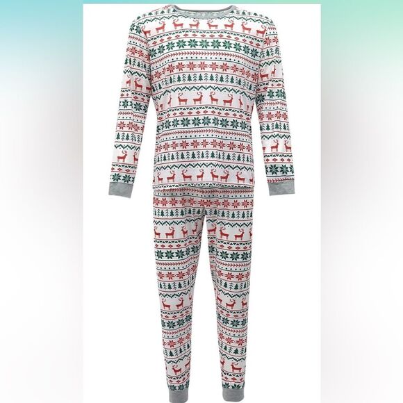 NWT Family Matching Christmas Pajama Set Dad Reindeer Snowflakes Jogger 3XL - Picture 1 of 11